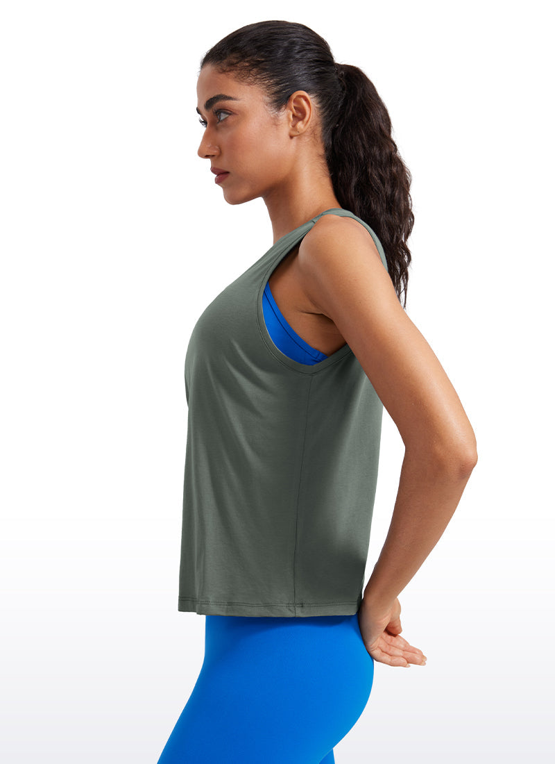 Pima Cotton Crop Round Neck Tank