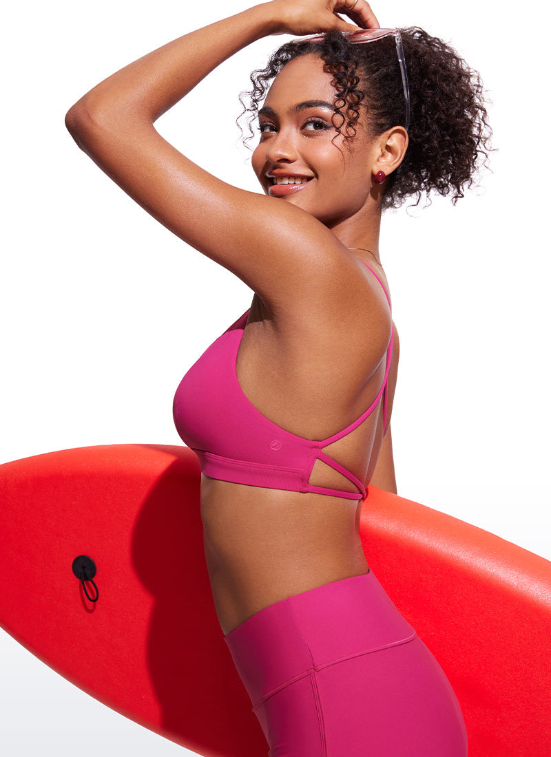 Sunshine Criss Cross Back V Neck Bikini Top