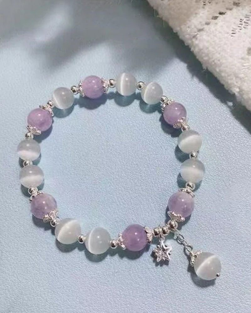 Imitation cat eye crystal butterfly bracelet