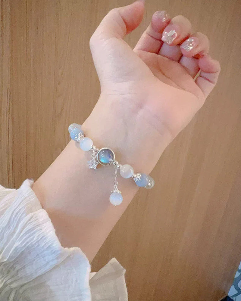 Imitation cat eye crystal butterfly bracelet