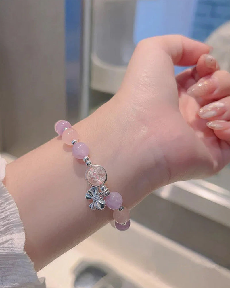 Imitation cat eye crystal butterfly bracelet