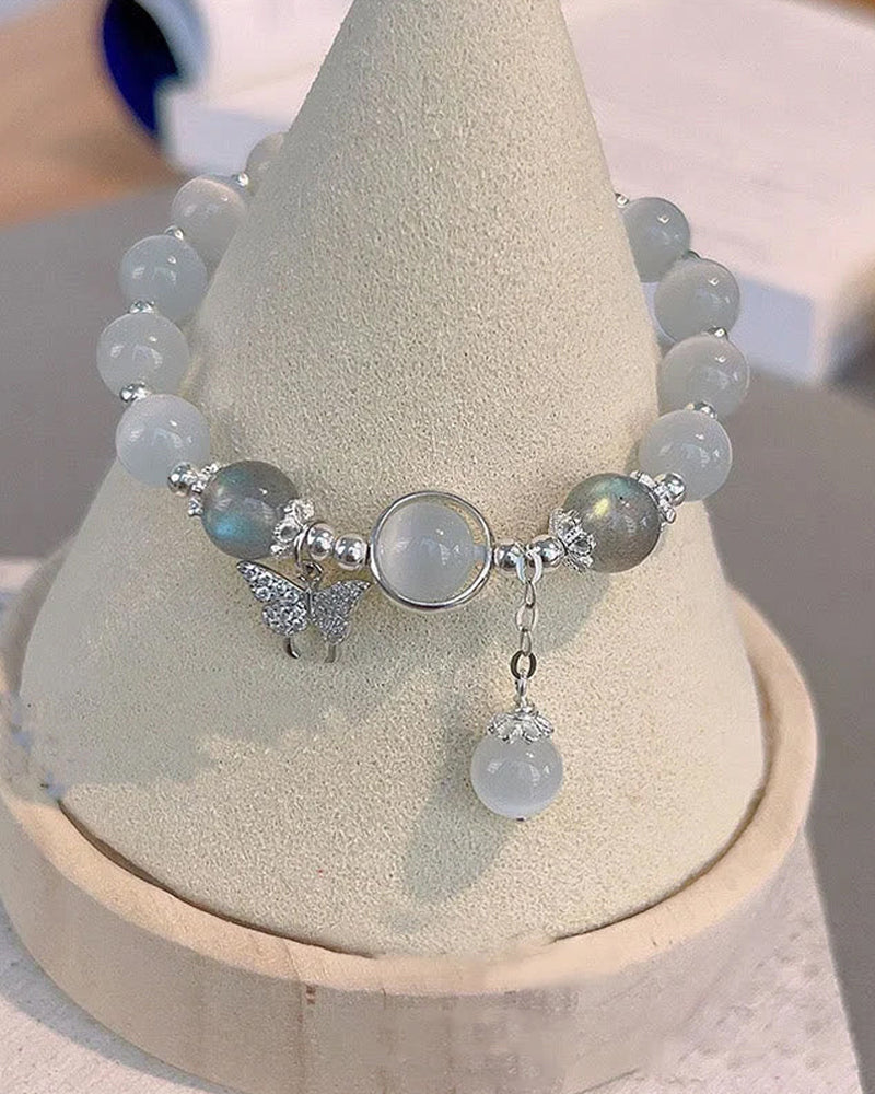 Imitation cat eye crystal butterfly bracelet