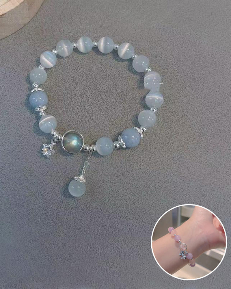 Imitation cat eye crystal butterfly bracelet