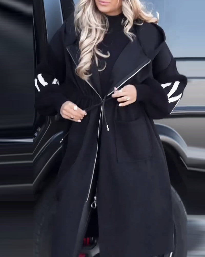 Casual pocket loose long coat