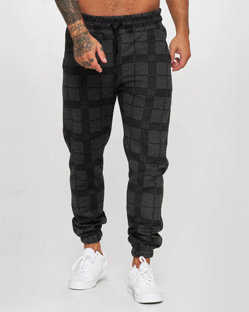 Men's plaid casual pants