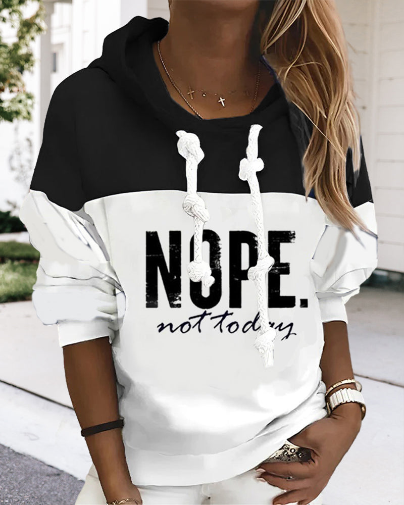 Letter Printed Casual Hoodie