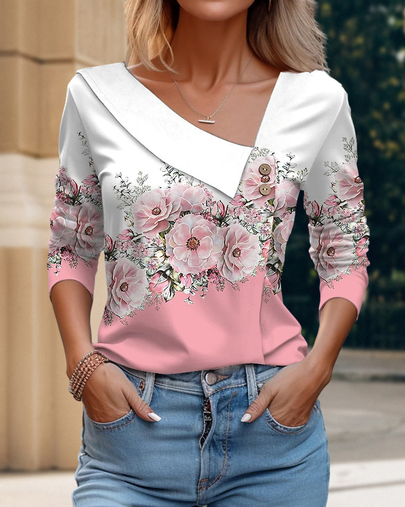 Paneled floral top