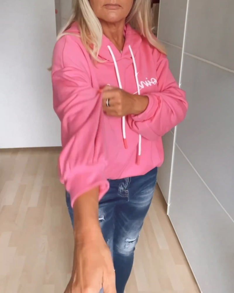 Loose anchor print hoodies