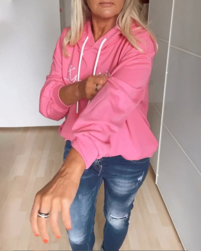 Loose anchor print hoodies