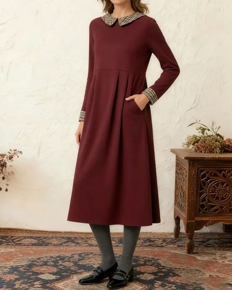 Plaid Patchwork Loose Dress