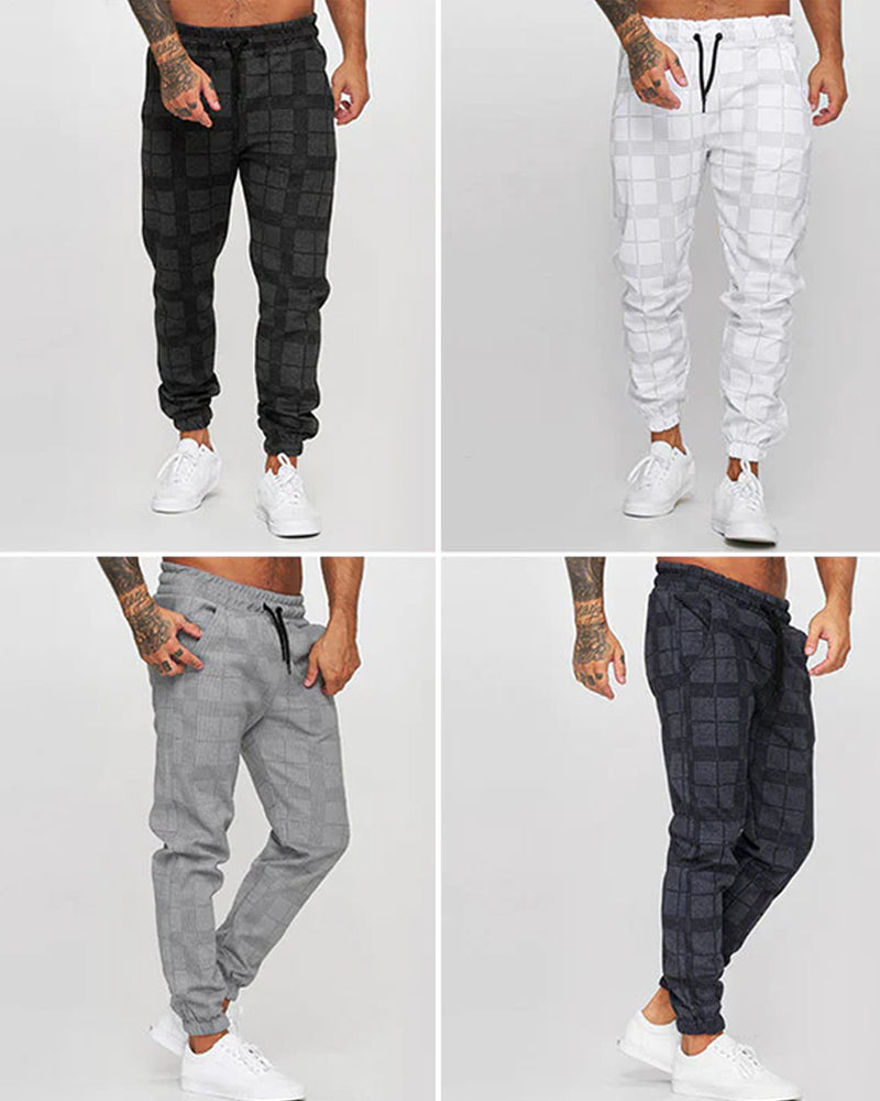 Men's plaid casual pants