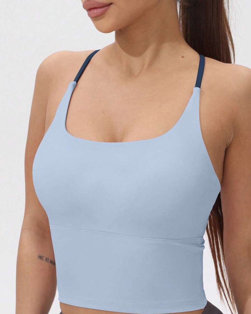 Integrated Chest Pad Sports Tank Top