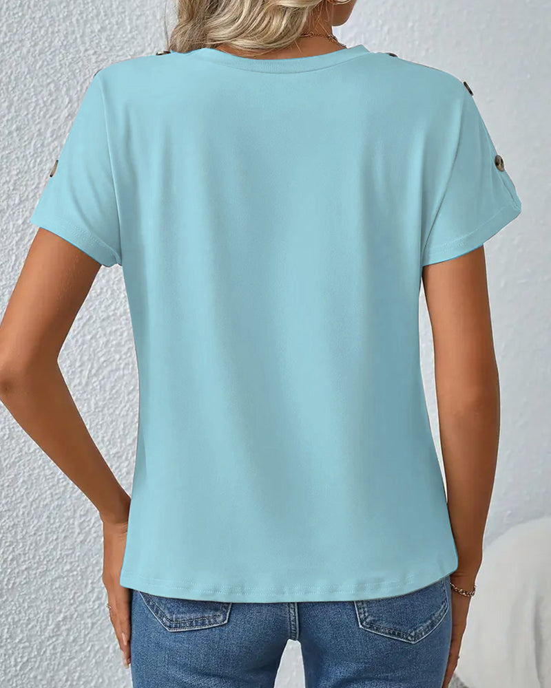 Short-Sleeved Striped Print T-Shirt