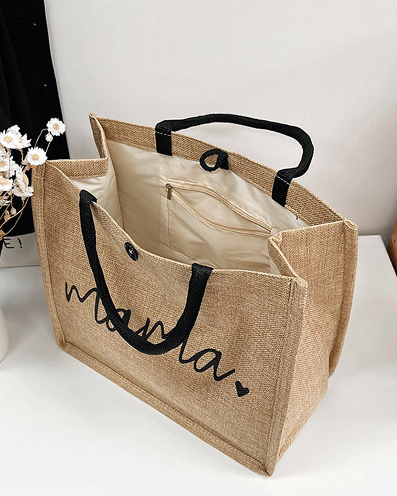 Portable Linen Large Capacity Shoulder Bag