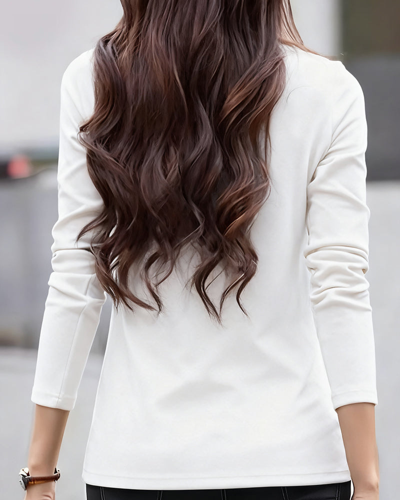 Slim Fit Pleated Long Sleeve Top