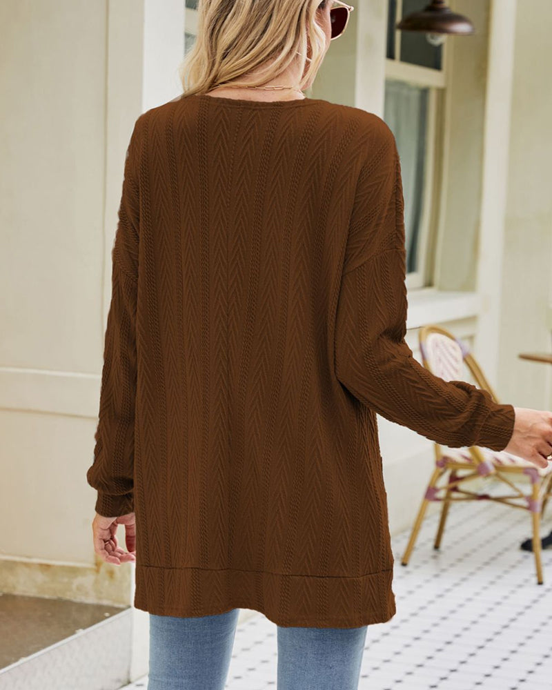 Solid color casual cardigan