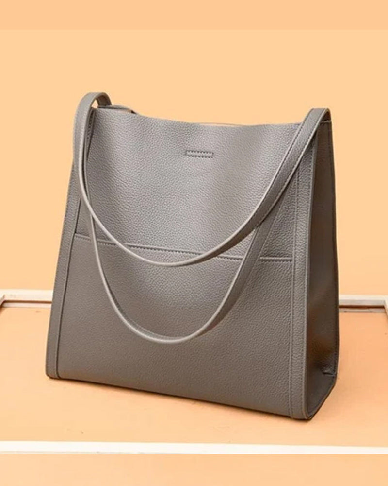 Solid color simple shoulder bag
