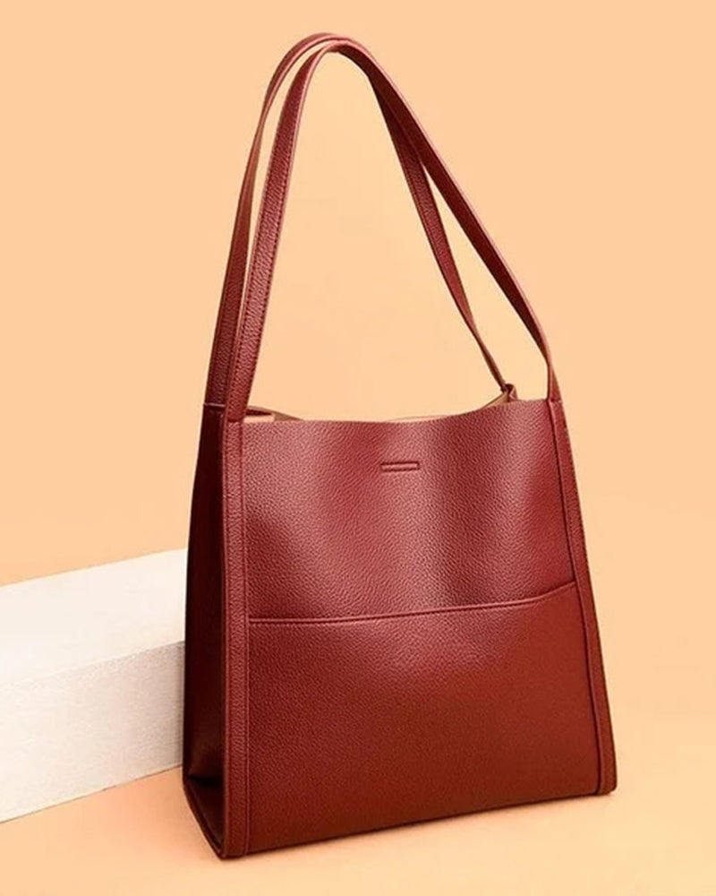 Solid color simple shoulder bag