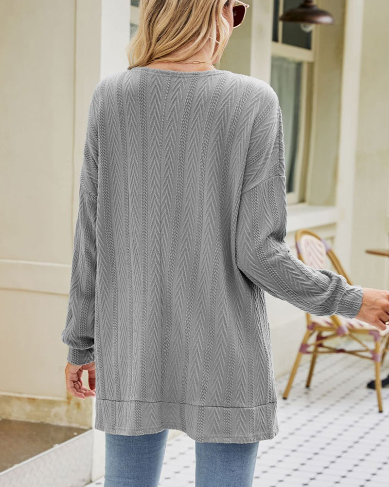 Solid color casual cardigan