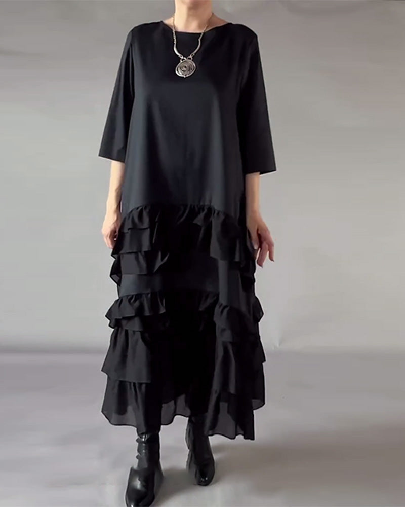 Round Neck Double-Layered Dress