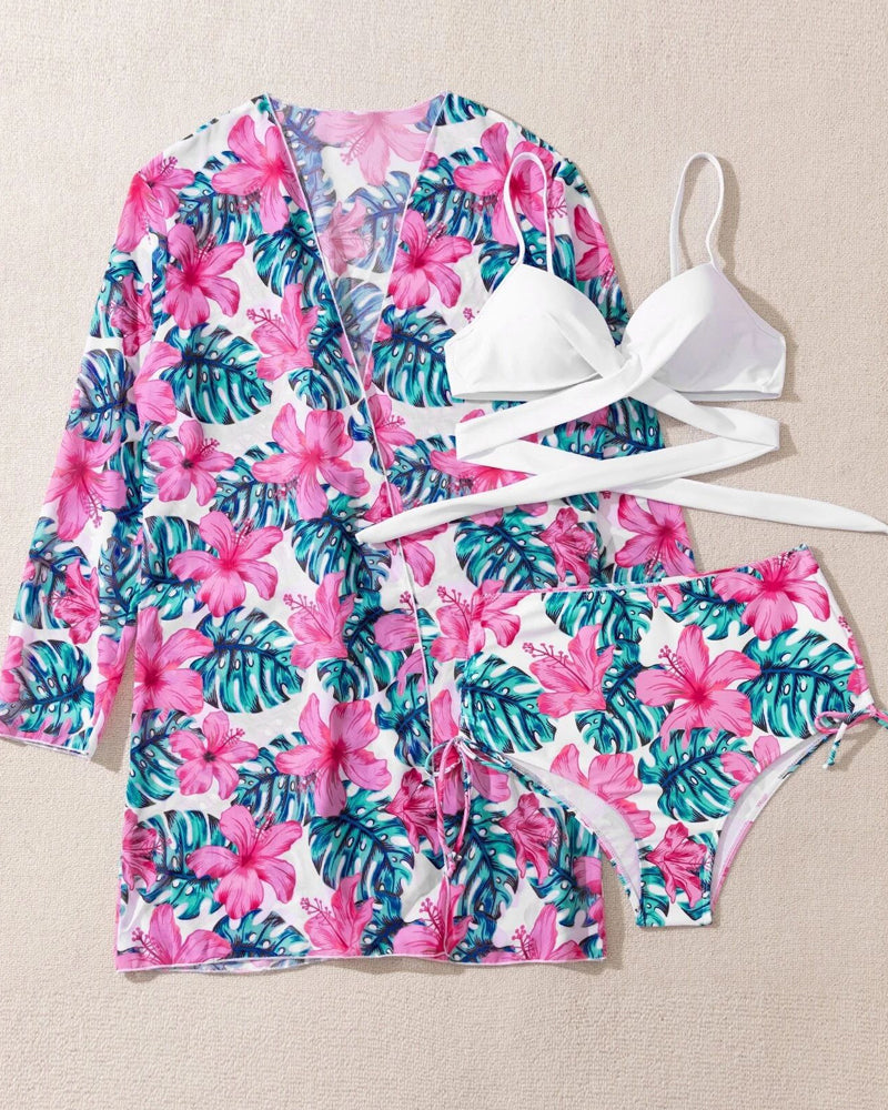 Floral Print Bikinis and Cover Up
