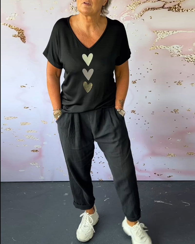 Solid color pocket comfort casual pants