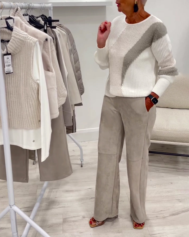 Crew Neck Comfortable Casual Sweater