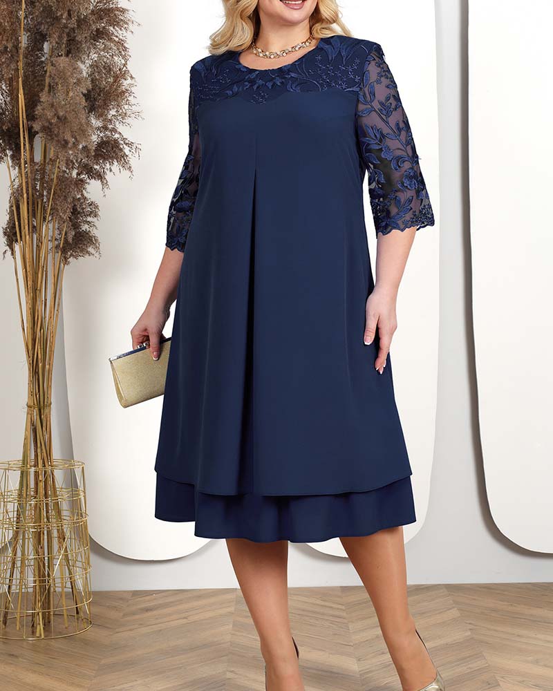 Casual Loose Embroidered Chiffon Dress