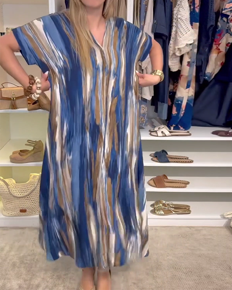 Casual Loose V-Neck Dress