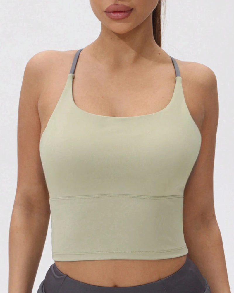 Integrated Chest Pad Sports Tank Top