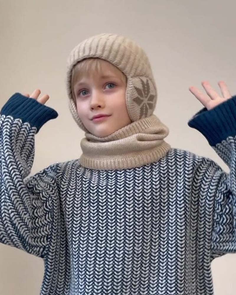 Winter beanie hat scarf sets warm knit hat