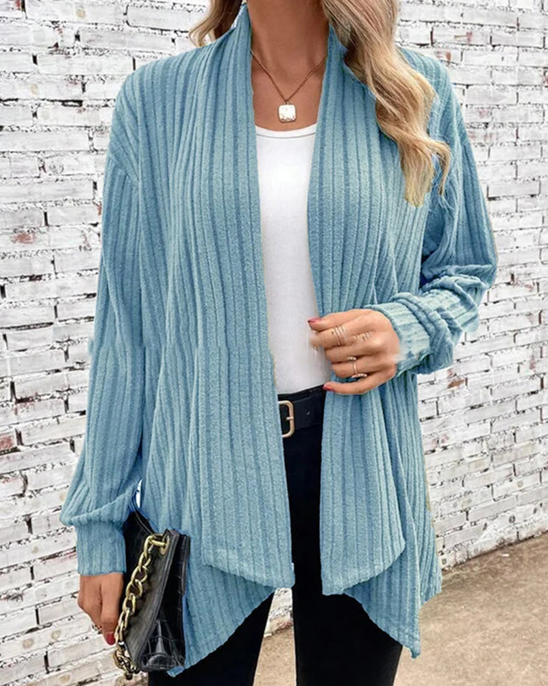 Solid color casual cardigans