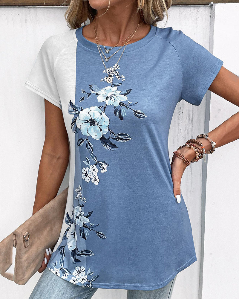 Patchwork floral print t-shirt