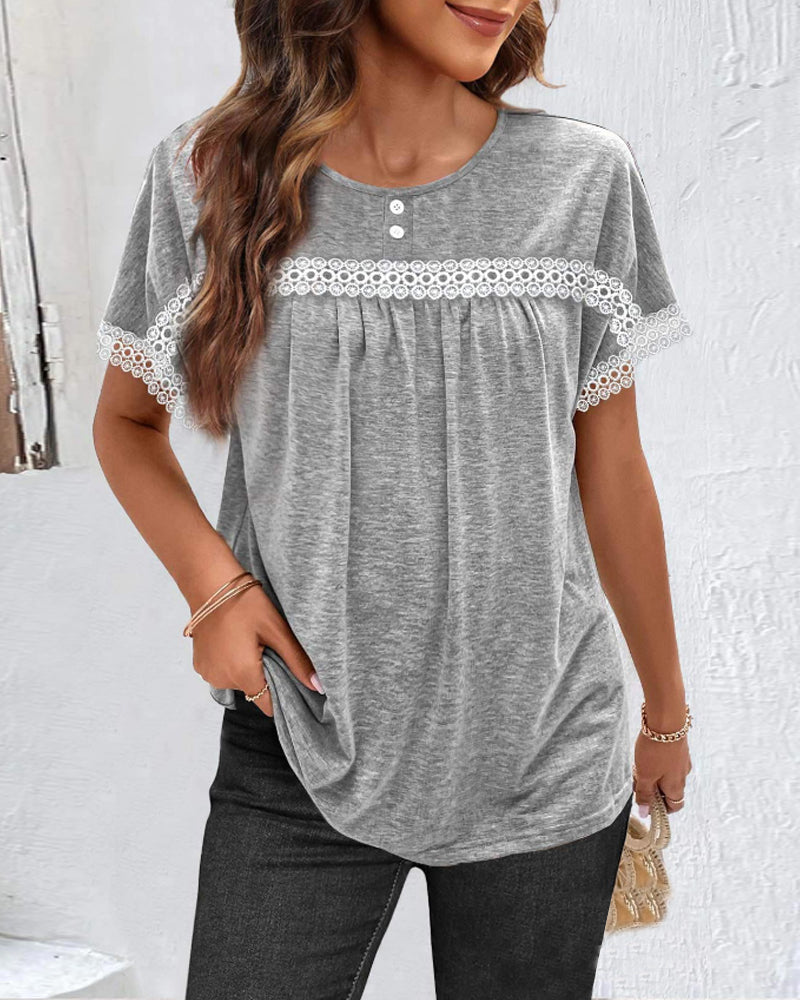 Round Neck Lace T-shirt
