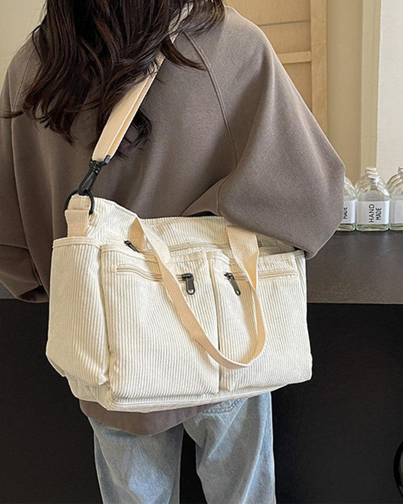 Solid color corduroy bag