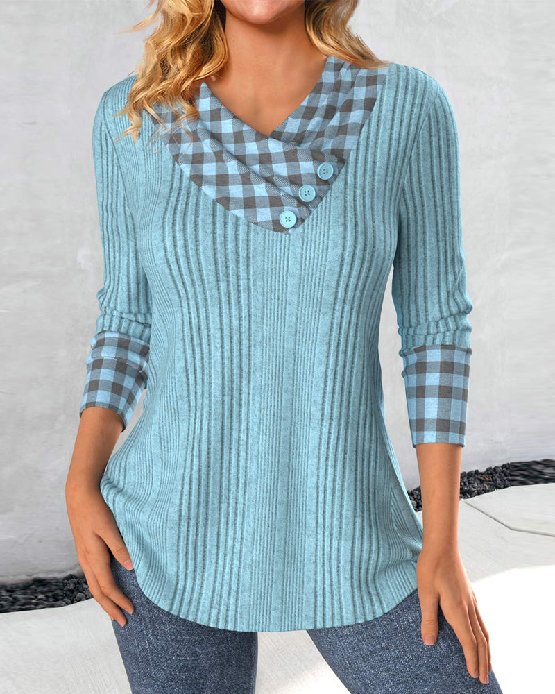 Solid color buttons Blouses