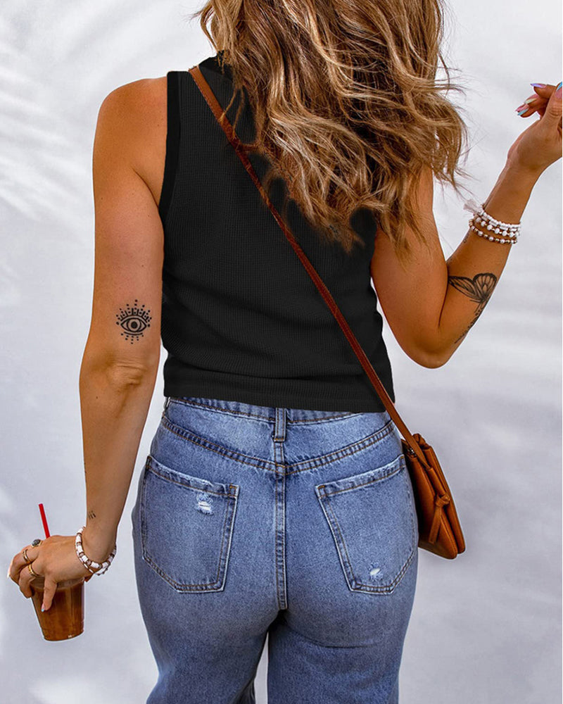 Solid color u-neck tank top