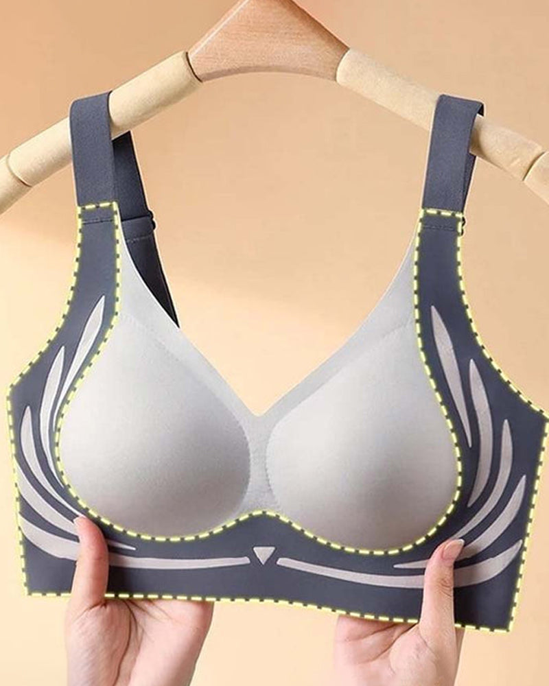 Lifting anti-sagging wireless push-up bra