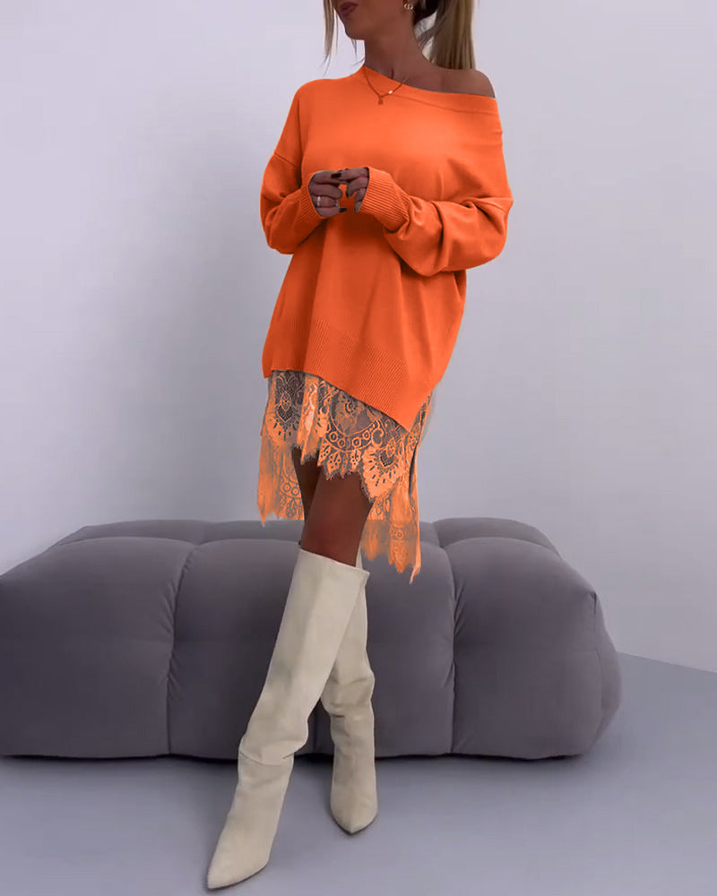 Solid color off shoulder slim pullover