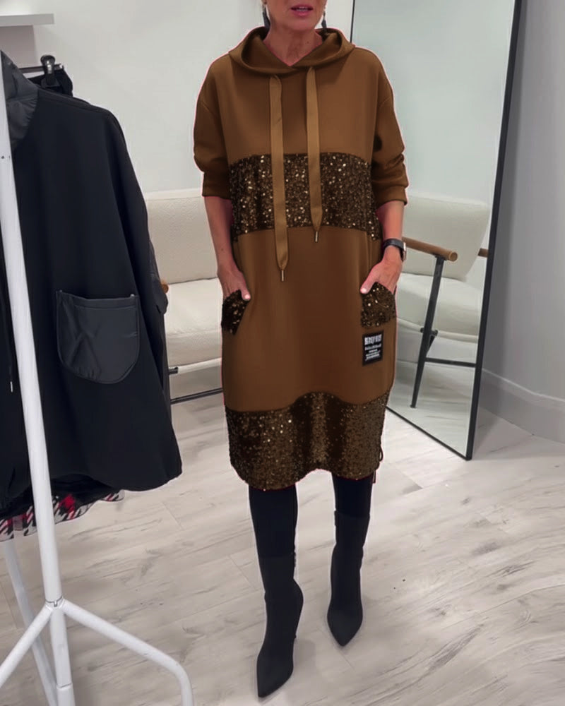 Hooded Fashion Patchwork Dress