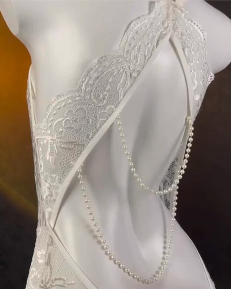 Lace Backless One-Piece Lingerie