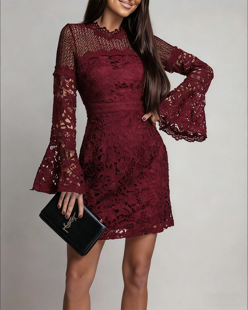 Bell Sleeve Lace Hip Dress