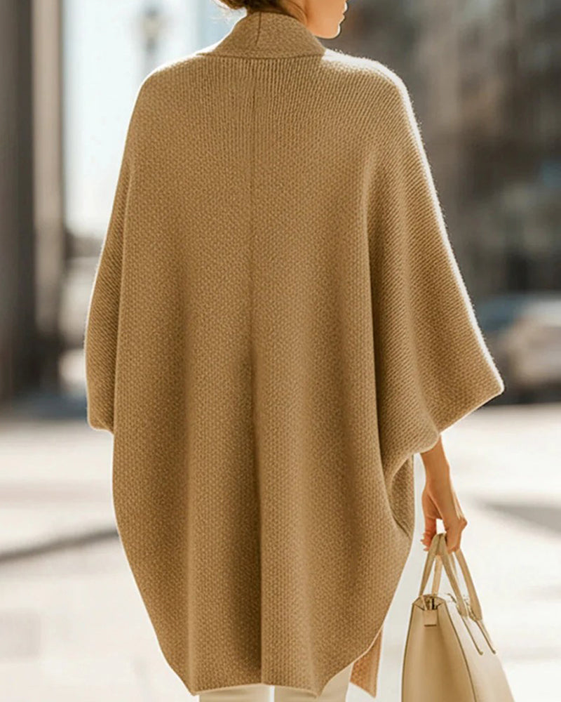 Stylish Solid Color Lantern Sleeve Cardigan