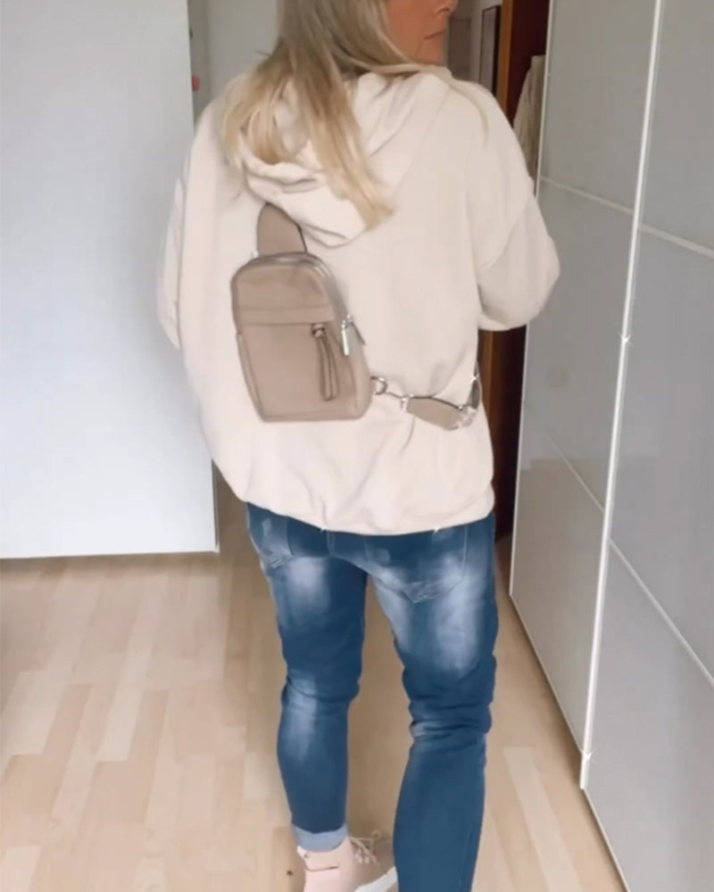 Loose anchor print hoodies