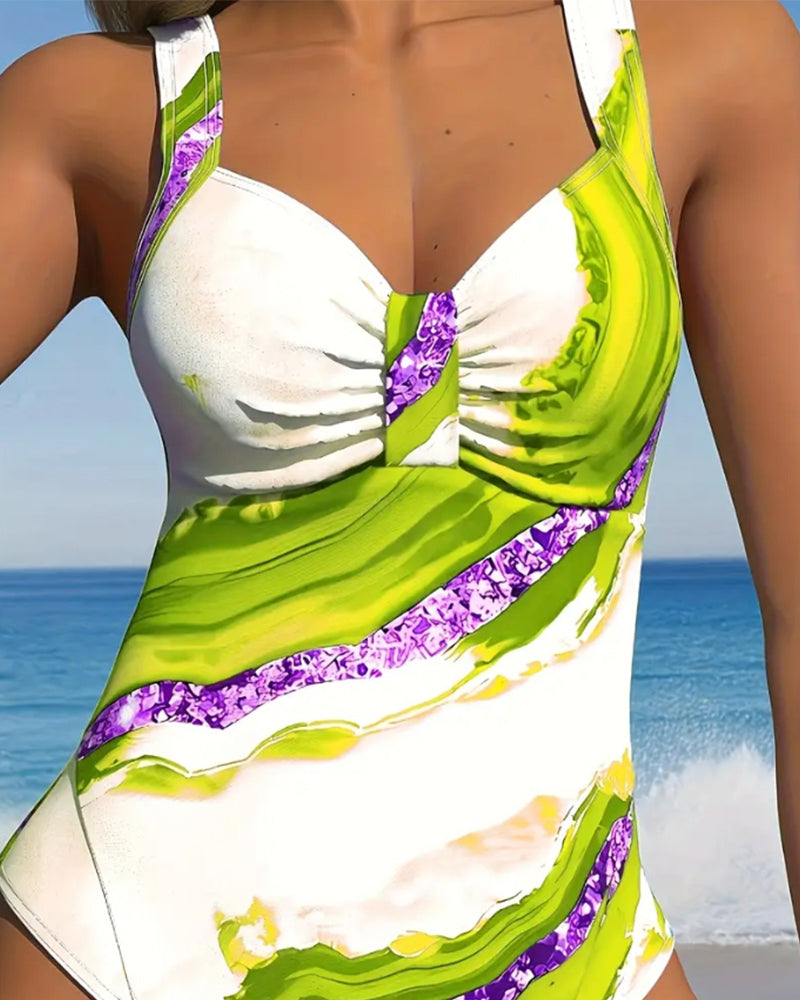 One Piece Printed Bikini