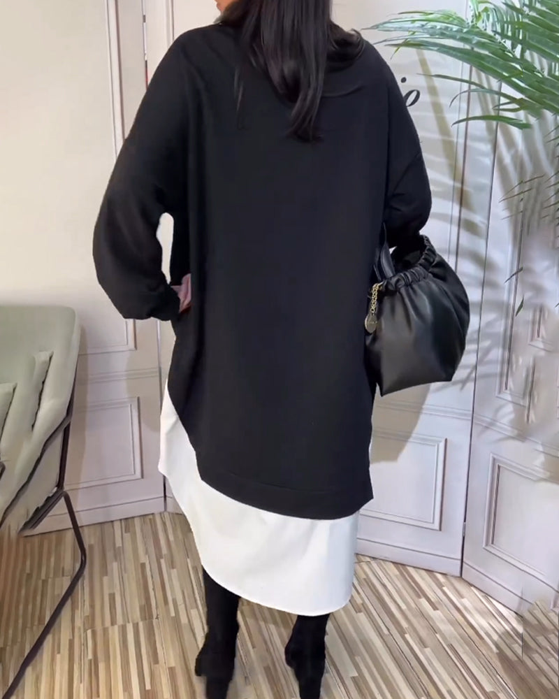 Round Neck Patchwork Dress