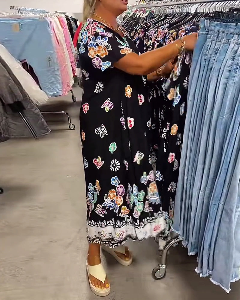 Oversized Printed Loose Dress