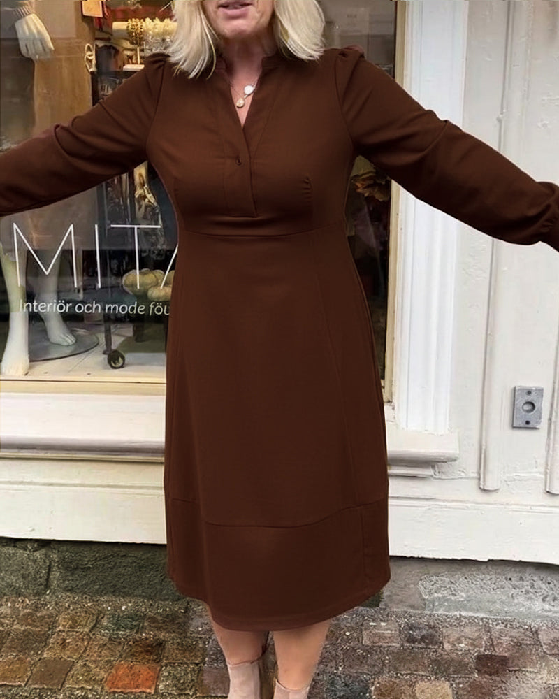 Casual Retro Long Sleeve Dress