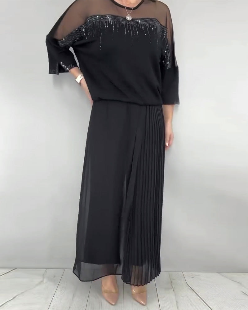 Mesh Splicing Loose Blouse