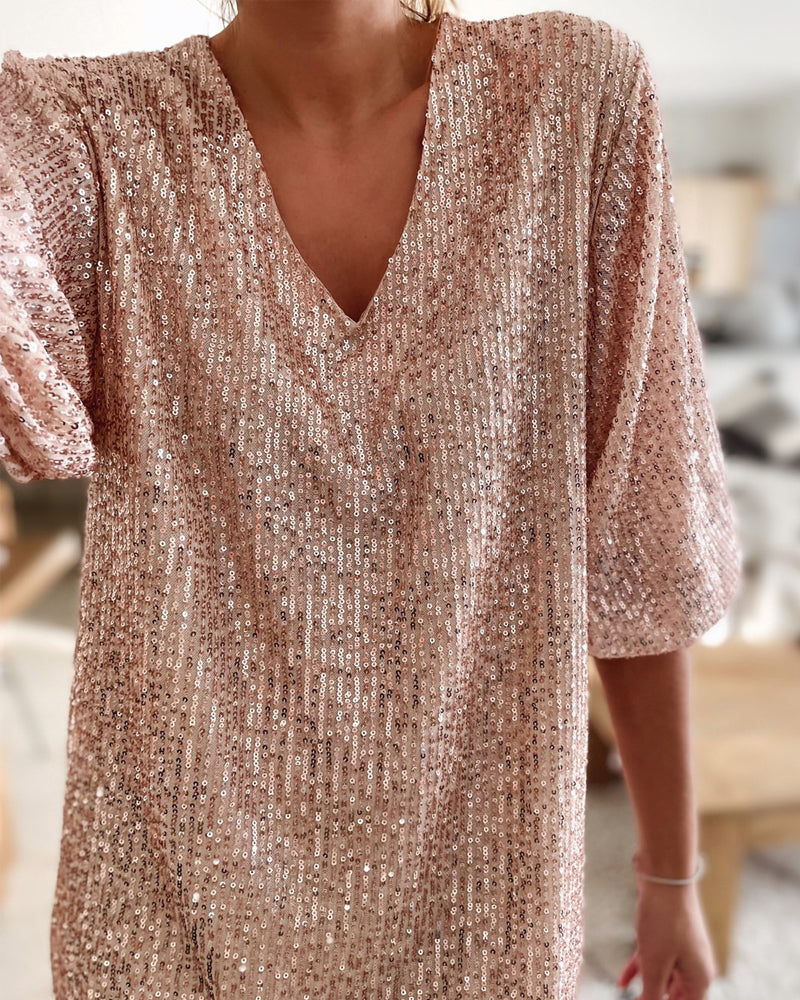 Sequin V-neck party Dress